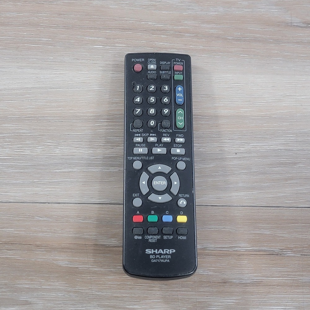 Sharp GA717WJPA BD Player Remote Control Black Blu-ray Replacement Controller